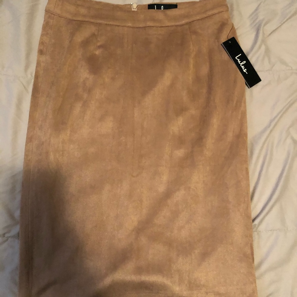 Tan suede skirt